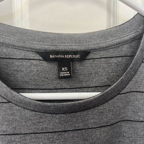 Banana Republic Gray and Black Stripe MIDI Dress with Tie - Size XS - Picture 4 of 5